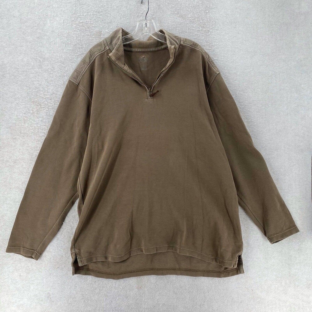 RedHead 1/4 Zip Pullover‎ Shirt Men's XL Long Sleeve Brown Canvas Heavyweight